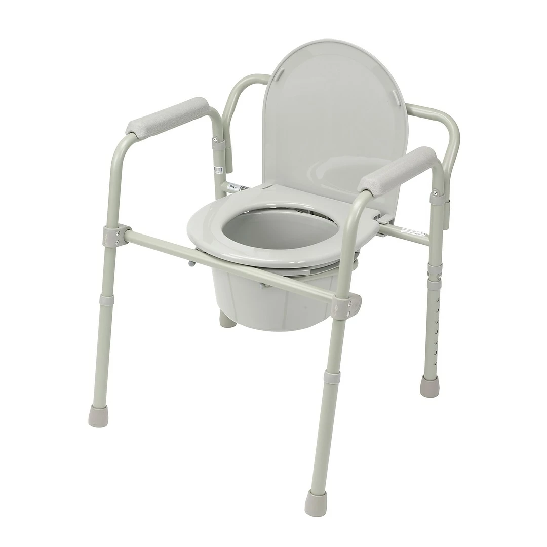 Drive Medical Folding SteelĀ Bedside Commode (11148-1)