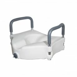 Drive Medical Elevated Raised Toilet Seat With Removable Padded Arms, Standard Seat (RTL12027RA)