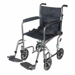 Drive Medical Lightweight Transport Wheelchair 19" Seat Blue (ATC19-BL)