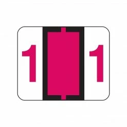 Smead BCCRN Color Coded Numeric Labels, 1, Red, 500/Roll (67371)