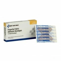 First Aid Only 1.75" X 2" Large Fabric Fingertip Adhesive Bandages, 10/Box (1-010)