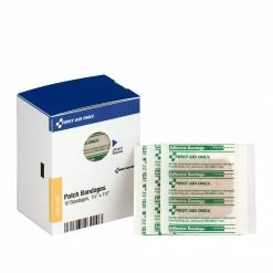 SmartCompliance First Aid Only Bandages; Smart Compliance, 1-1/2" X 1-1/2" Plastic Patch Bandages, 10/Box (FAO3000)