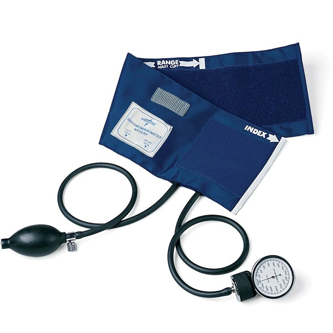 Medline PVC Handheld Aneroid Sphygmomanometers, Black, Adult Large - Image 2