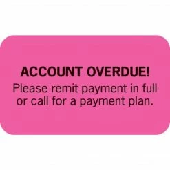 Medical Arts Press® Past Due Collection Labels, Account Overdue, Fluorescent Pink, 7/8x1-1/2", 500 Labels