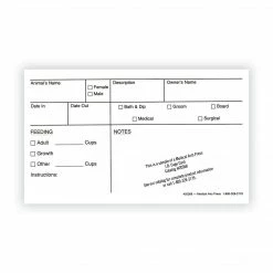 Medical Arts Press® Vet Cage Card, Specially Designed For Groomers And Boarding Services, 3x5"