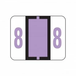 Smead BCCRN Color Coded Numeric Labels, 8, Lavender, 500/Roll (67378)
