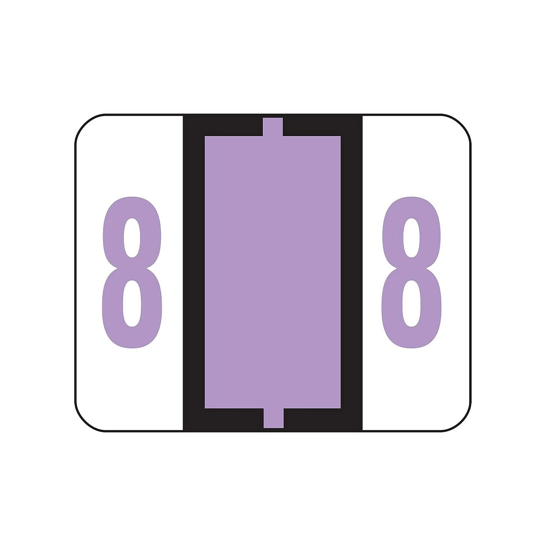Smead BCCRN Color Coded Numeric Labels, 8, Lavender, 500/Roll (67378)
