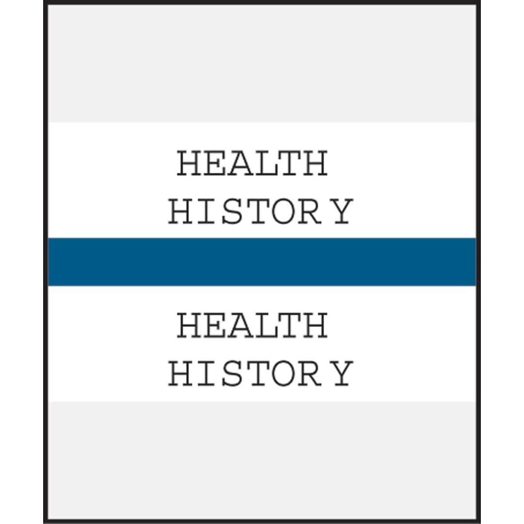 Medical Arts PressĀ® Standard Preprinted Chart Divider Tabs; Health History, Dark Blue