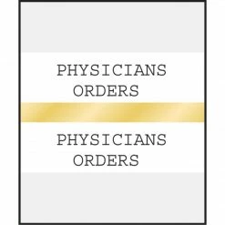 Medical Arts Press® Standard Preprinted Chart Divider Tabs; Physicians Orders, Gold
