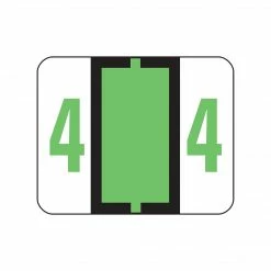 Smead BCCRN Color Coded Numeric Labels, 4,Light Green, 500/Roll (67374)
