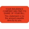 Medical Arts Press® Patient Insurance Labels, Insurance Paid Its Share, Fluorescent Red, 7/8x1-1/2", 500 Labels