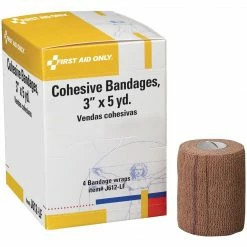 First Aid Only™ Cohesive Elastic Bandage Wrap You Can Tear, Latex-free, 3" X 5 Yd, 4/box