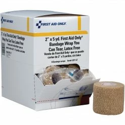 First Aid Only™ Cohesive Elastic Bandage Wrap You Can Tear, Latex-free, 2" X 5 Yd, 8/box