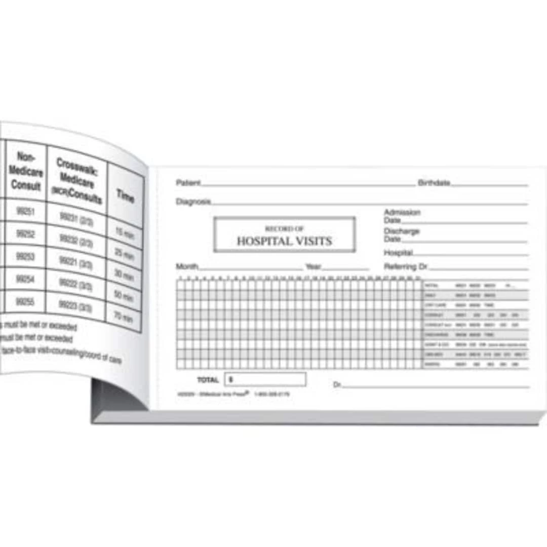 Medical Arts Press® Log Of Hospital Visits, Pocket-Sized, 2-Part