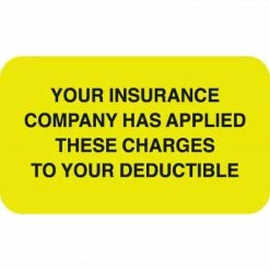 Medical Arts Press® Patient Insurance Labels, Applied To Deductible, Fl Chartreuse, 7/8x1-1/2", 500 Labels