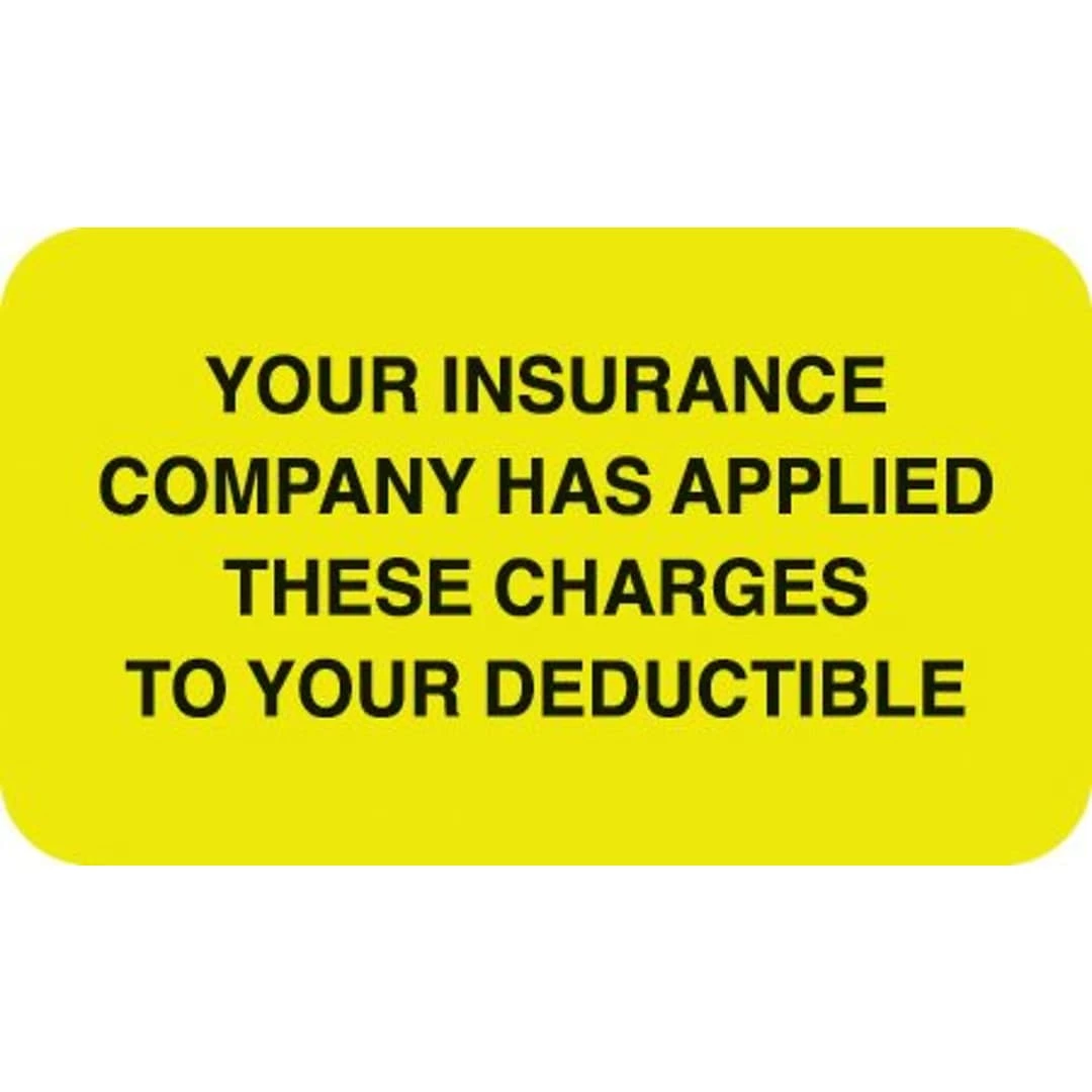 Medical Arts PressĀ® Patient Insurance Labels, Applied To Deductible, Fl Chartreuse, 7/8x1-1/2", 500 Labels