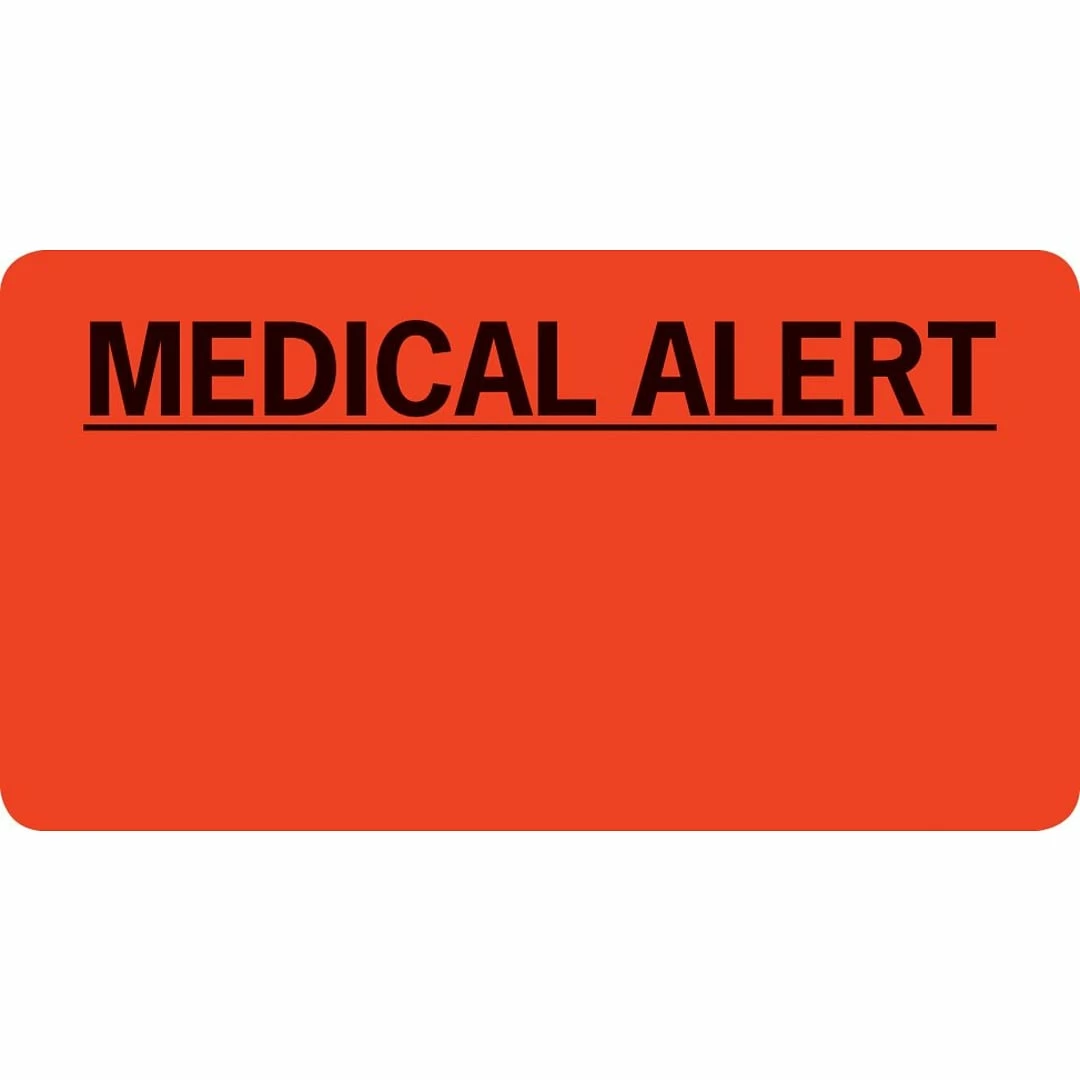 Medical Arts Press® Chart Alert Medical Labels, Medical Alert, Red, 1-3/4x3-1/4", 500 Labels