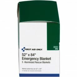 First Aid Only® Aluminized Rescue Blankets, 52" X 84", 5 Per Box (I800)