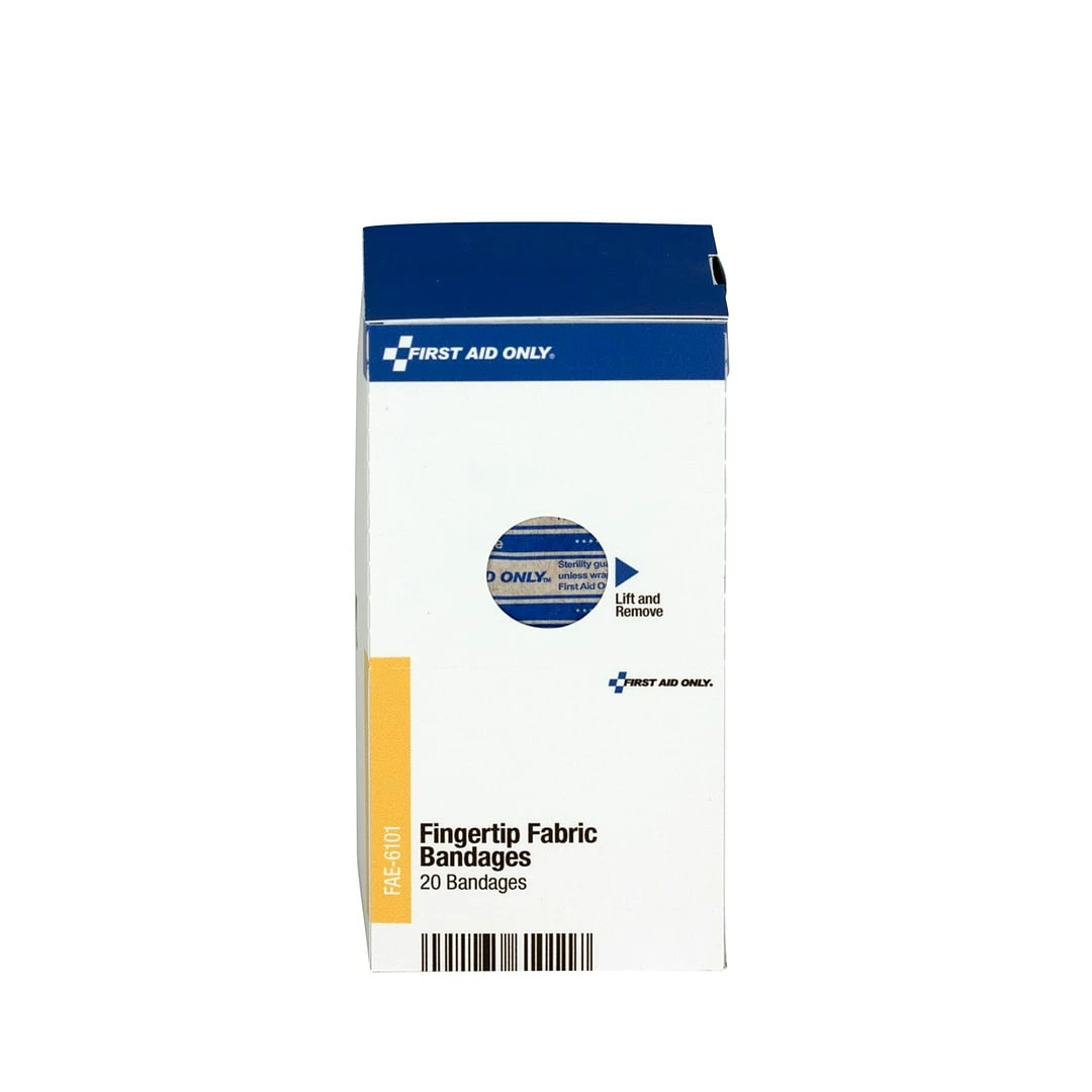 First Aid Only SmartCompliance 1.75" X 2" Fabric Fingertip Adhesive Bandages, 20/Box (FAE-6101) - Image 2