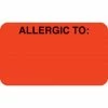 Medical Arts Press® Allergy Warning Medical Labels, Allergic To:, Fluorescent Red, 7/8x1-1/2", 250 Labels