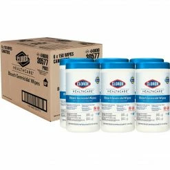 Clorox HealthcareĀ® Bleach Germicidal Wipes, 150 Count Canister (Pack Of 6) (30577)