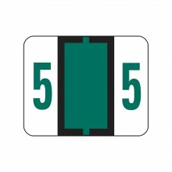 Smead BCCRN Color Coded Numeric Labels, 5, Dark Green, 500/Roll (67375)
