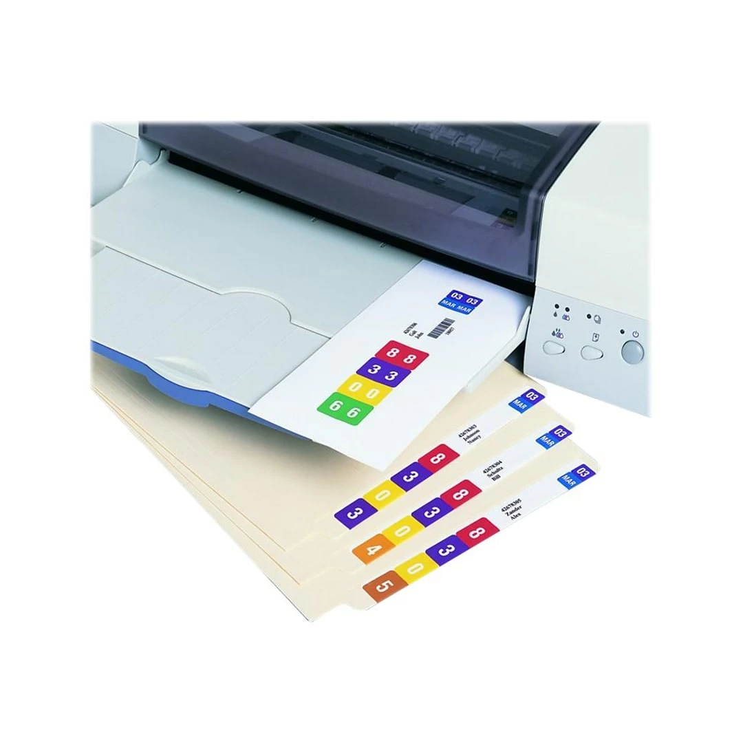 Smead Smartstrip ColorBar WaterGuard Inkjet File Folder Labels, 1 1/2" X 7 1/2", White, 250/Pack (66006) - Image 2