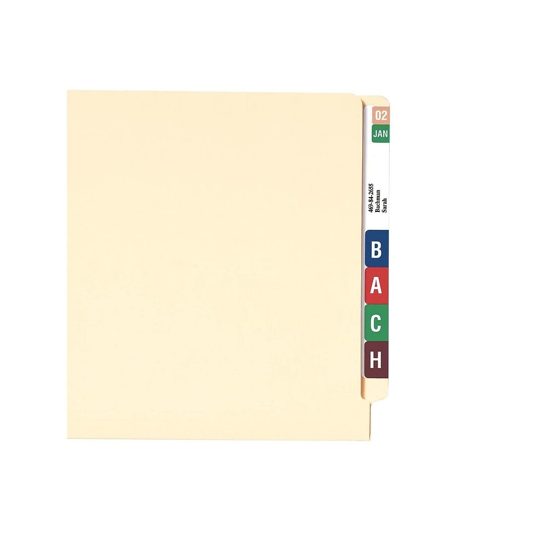 Smead Smartstrip ColorBar WaterGuard Inkjet File Folder Labels, 1 1/2" X 7 1/2", White, 250/Pack (66006) - Image 5
