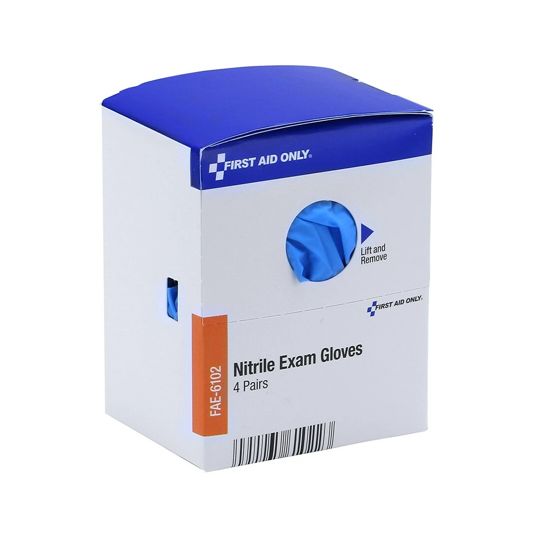 First Aid Only SmartCompliance, Refill, Powder Free Nitrile Exam Gloves, Latex Free, Large, 8/Box (FAE-6102) - Image 3