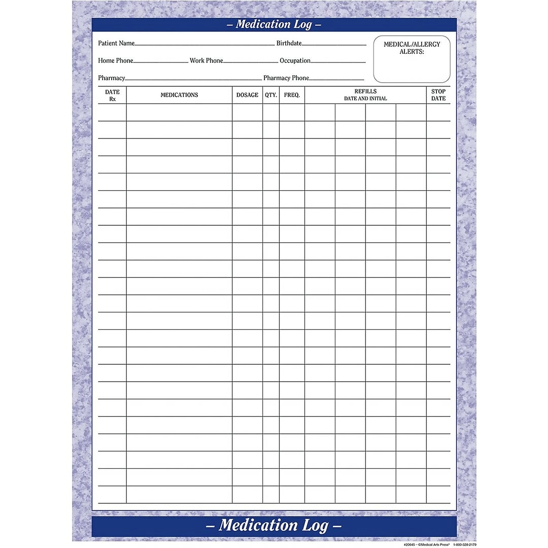 Medical Arts Press® Medications Form, Purple FormFamily™