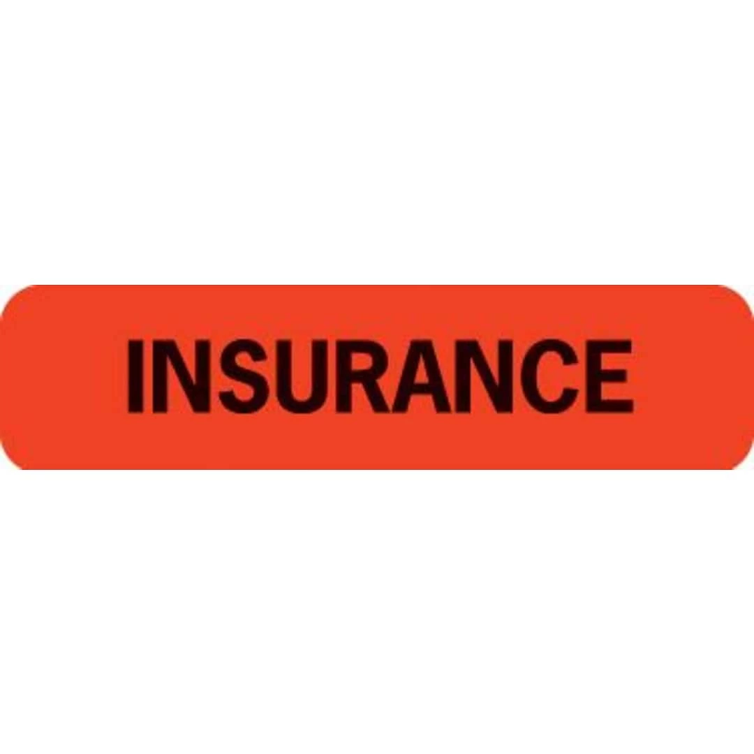 Medical Arts Press Insurance Chart File Medical Labels, Insurance, Fluorescent Red, 5/16x1-1/4", 500 Labels