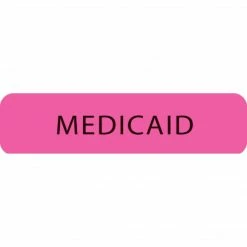 Medical Arts Press Insurance Chart File Medical Labels, Medicaid, Fluorescent Pink, 5/16x1-1/4", 500 Labels
