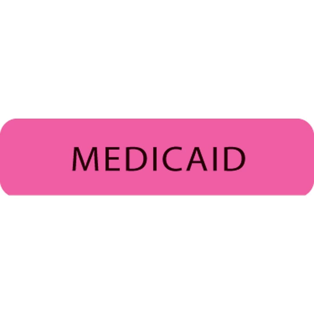 Medical Arts Press Insurance Chart File Medical Labels, Medicaid, Fluorescent Pink, 5/16x1-1/4", 500 Labels