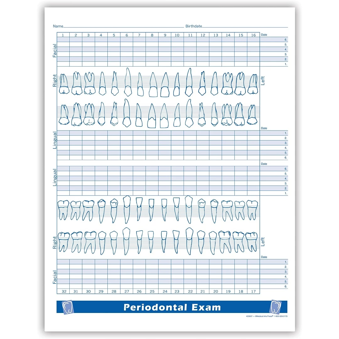 Medical Arts Press® FormFamily™ Periodontal Exam Form