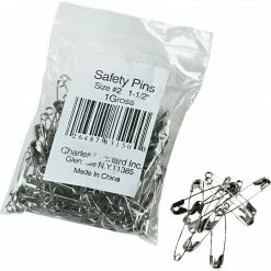 CLN Nickel-Plated Steel Safety Pins, 1-1/2", 144 Pins/Pack