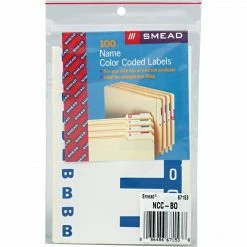 Smead Alphabetical Character Labels, B And O, Dark Blue, 100/Pk