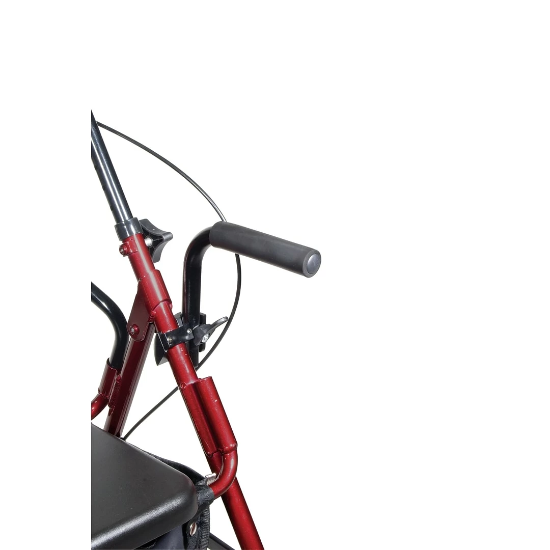 Drive Medical Duet Dual Function Transport Wheelchair Rollator Rolling Walker Burgundy (795BU) - Image 4