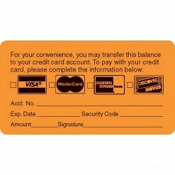 Medical Arts Press® Reminder & Thank You Collection Labels, Transfer Balance, Fl Orange, 1-3/4x3-1/4", 500 Labels