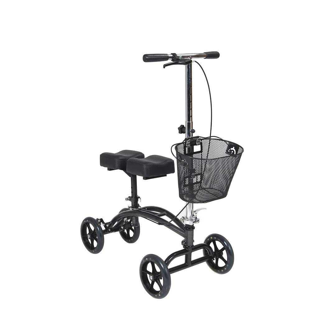Drive Medical Dual Pad Steerable Knee Walker Knee Scooter With Basket Alternative To Crutches (796)