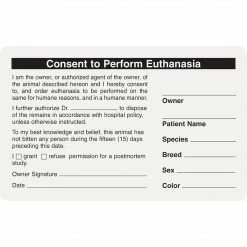 Medical Arts Press Veterinary Consent/Release Medical Labels, Surgical, White, 2.5 X 4 Inch, 100 Labels