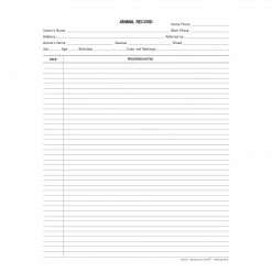 Medical Arts Press Medical  Arts Press® Narrow Ruled Veterinary Animal Record Progress Notes, 250/Pack  (20474)