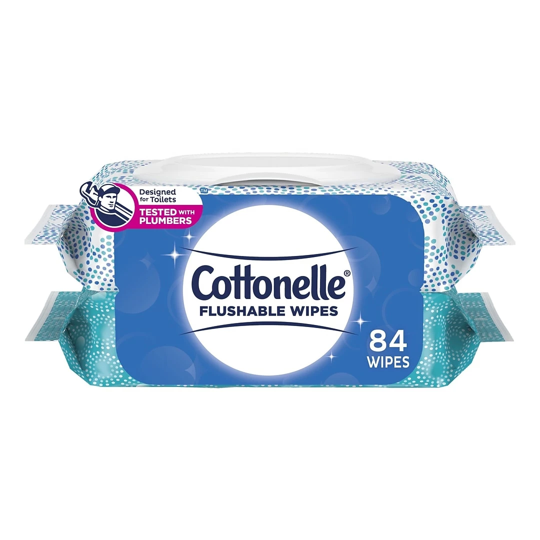 Cottonelle Flushable Wet Wipes - 2 Flip-Top Packs, 84 Total Wipes