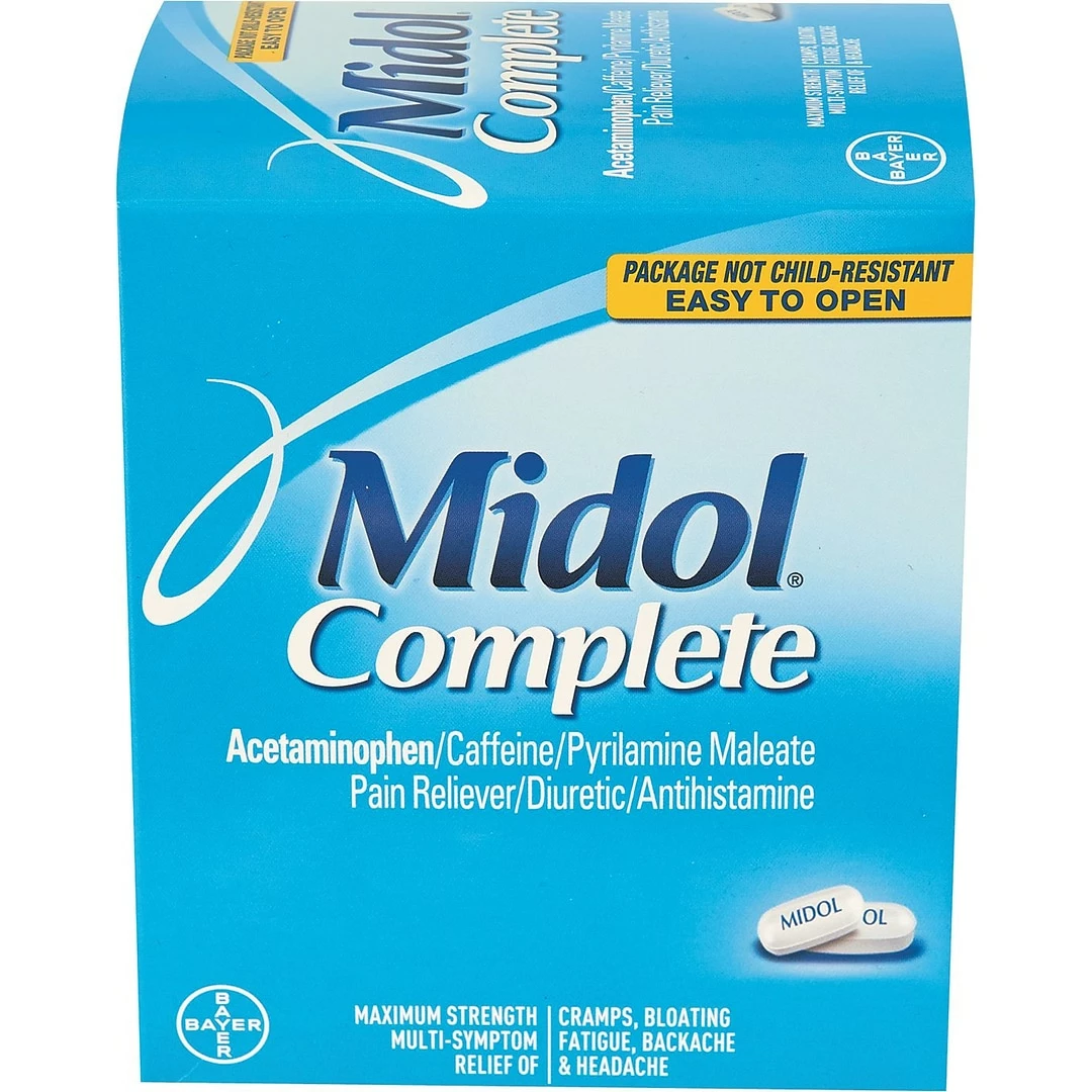 MidolĀ® Complete Pain Relief Tablets, 2 Tablets/Packet, 30 Packets/Box (PFYBXMD30)