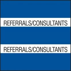 Medical Arts Press® Large Chart Divider Tabs, Referrals/Consultants, Dk. Blue