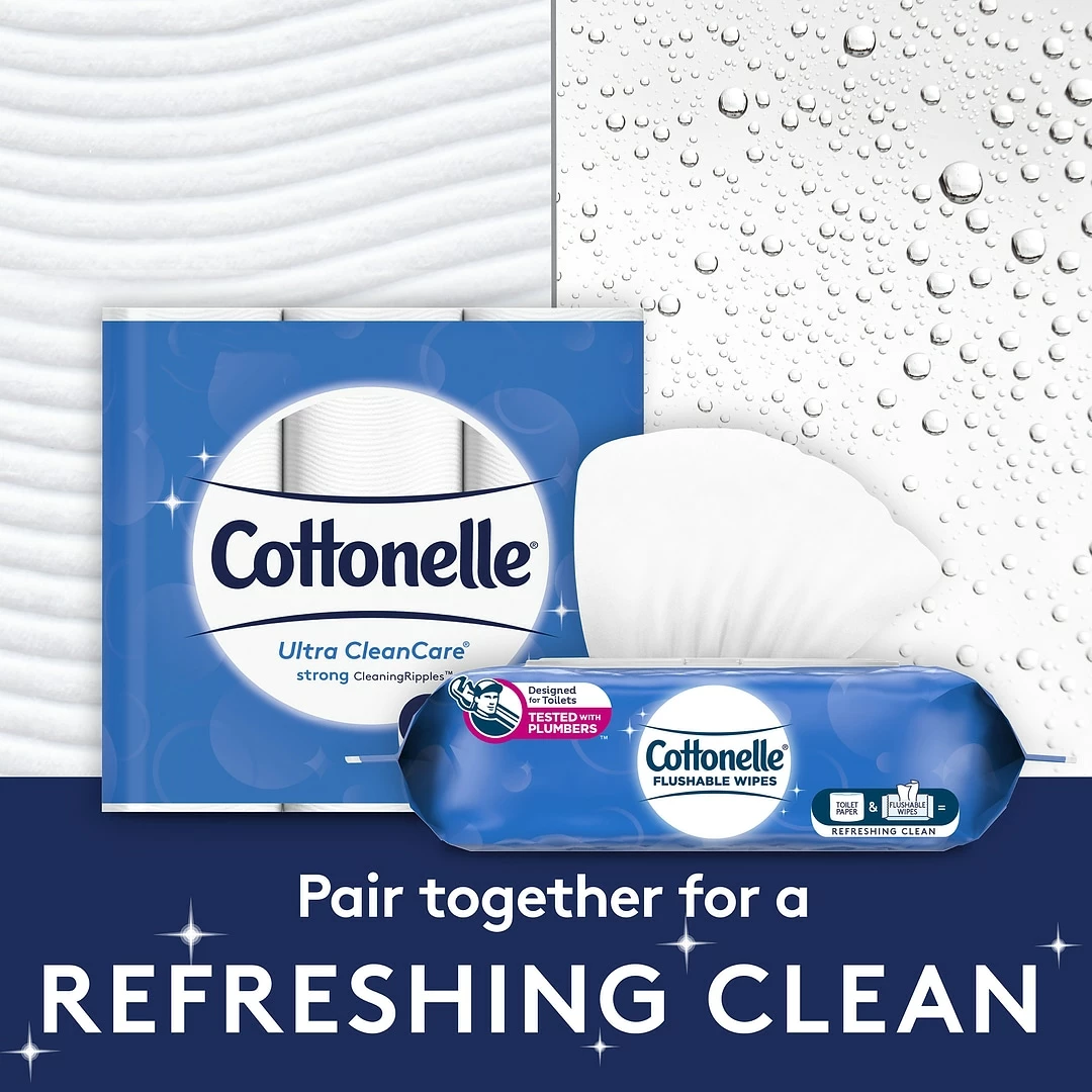 Cottonelle Flushable Wet Wipes - 2 Flip-Top Packs, 84 Total Wipes - Image 4
