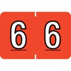 Medical Arts Press® Colwell Jewel Tone® Compatible Numeric Roll Labels, "6"
