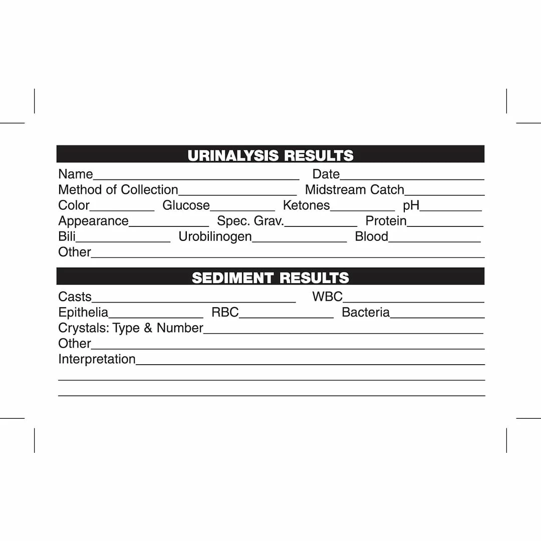 Medical Arts Press® Medical Laboratory Labels, Urinalysis Results, White, 2-1/2x4", 100 Labels