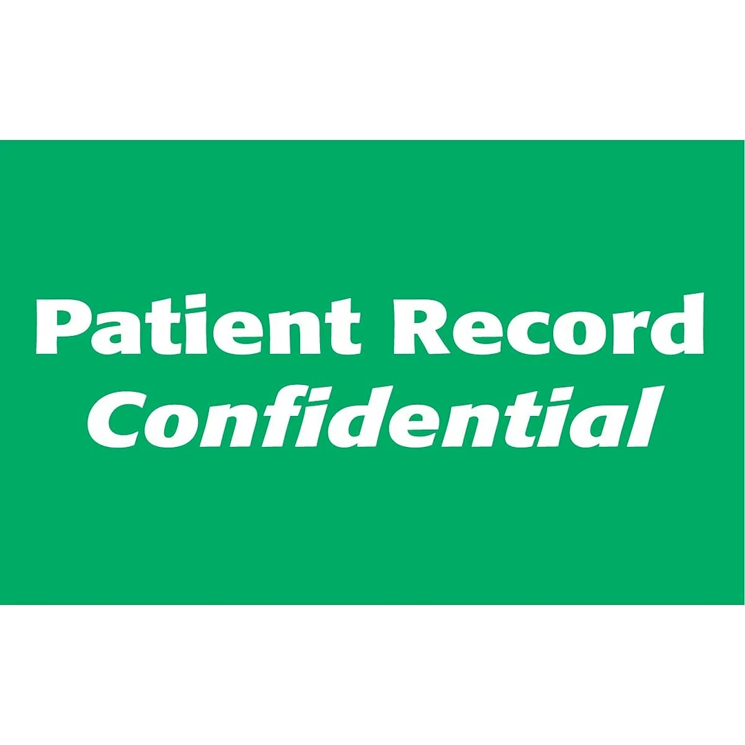 Medical Arts Press® Patient Record Labels, Patient Record Confidential, Green, 4x2-1/2", 100 Labels
