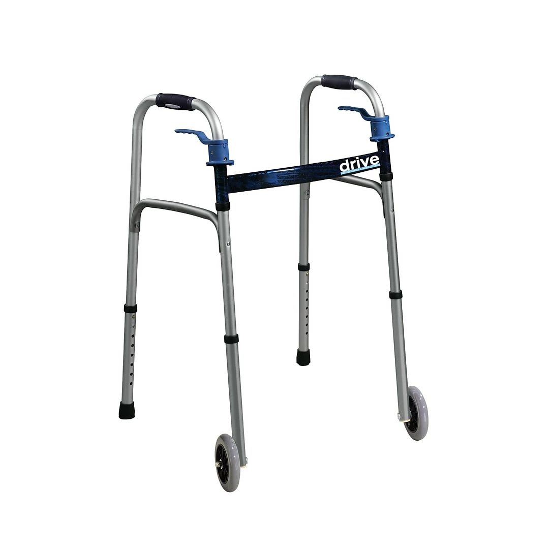 Drive Medical Clever Lite LS Walker Rollator With Seat And Push Down Brakes (10233)