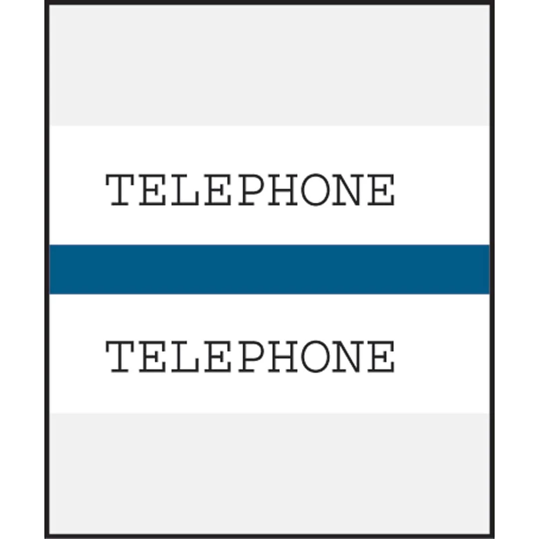 Medical Arts PressĀ® Standard Preprinted Chart Divider Tabs; Telephone, Dark Blue